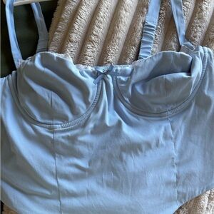 Women's Light Blue Bustier Top